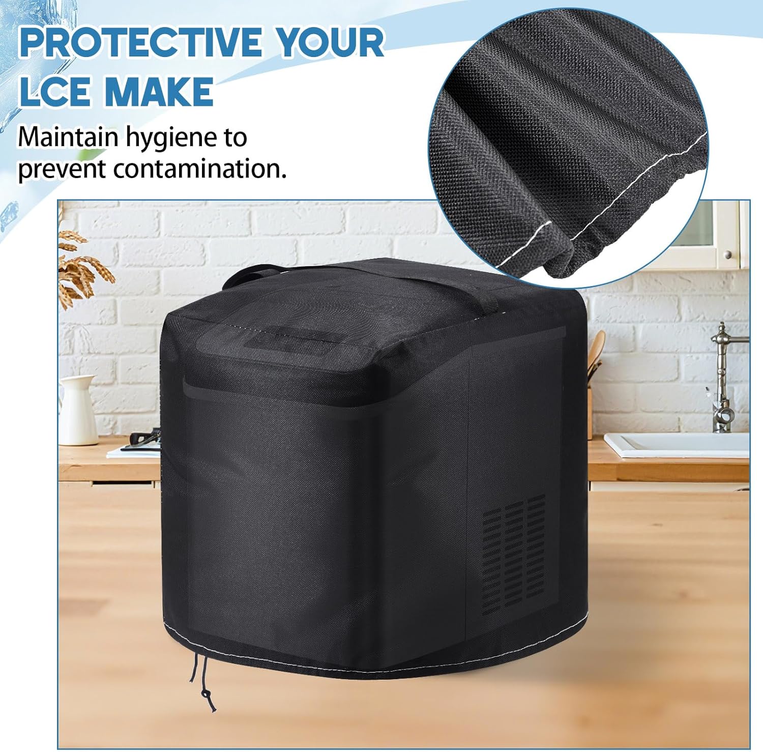 Breling Ice Maker Cover Bag 13"x 9"×13" 600d Oxford Fabric Heavy Duty Heat Resistant Waterproof Dustproof Dust Proof Protector Cover for Portable Countertop Ice Maker Machine 6 Breling Ice Maker Cover Bag 13"x 9"×13" 600d Oxford Fabric Heavy Duty Heat Resistant Waterproof Dustproof Dust Proof Protector Cover for Portable Countertop Ice Maker Machine - Image 6
