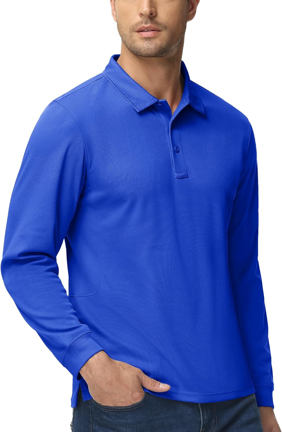 MAGCOMSEN Men's Polo Shirts 3 Button Quick Dry Performance Long Sleeve Tactical Shirts Pique Jersey Golf Shirt 5 MAGCOMSEN Men's Polo Shirts 3 Button Quick Dry Performance Long Sleeve Tactical Shirts Pique Jersey Golf Shirt - Image 5