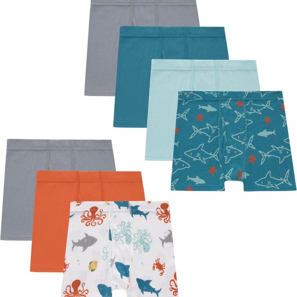 Hanes Toddler Boys' Organic Cotton Underwear, Pure Comfort 100% Cotton Boxer Briefs Available, 10 & 7 Pack
