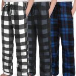IHU 3 Pack Boys Pajama Pants Kids Micro Fleece Pj Bottoms Sleepwear Plaid Lounge Pant with Drawstring Pockets Boy Clothes