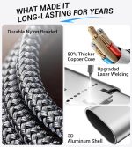 Temdan for Travel Vacation Essentials,3 in 2 USB C Cable for Apple Watch Charger/iPhone 17 Charger/Lightning,Multi Charging Cable Cord,Camping Essentials,Portable Designed for iWatch &iPhone 16-12-5FT - Image 6