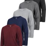 HXP 5 Pack Boys Long Sleeve Shirts Youth Dry Fit Shirts Boys' Activewear Athletic Performance T-Shirts Clothes 6-18 Years