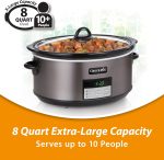 Crock-Pot Large 8-Quart Programmable Slow Cooker with Auto Warm Setting Black Stainless Steel - Image 4