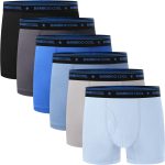 BAMBOO COOL Boys' Underwear Moisture-Wicking Brethable Boxer Briefs Soft Lightweight Tag-Free with Fly Pouch 6-Pack