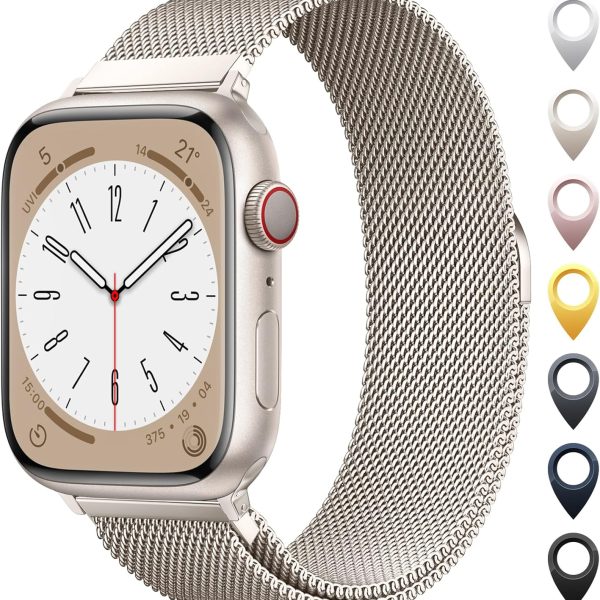 Original Milanese Loop Band Compatible with Apple Watch 38mm 40mm 41mm 42mm 44mm 45mm 46mm 49mm - Women & Men Magnetic Closure Adjustable Metal Strap for iWatch Series 11 10 9 8 7 6 5 4 SE2 3 Ultra2 3
