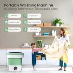 Portable Washing Machine - 16L Mini Foldable Washer with Spin Basket, 3 Cleaning Modes & Deep Cleaning for Small Clothes, Collapsible Laundry for Apartment, Home, Hotel and Travel (Green) - Image 2
