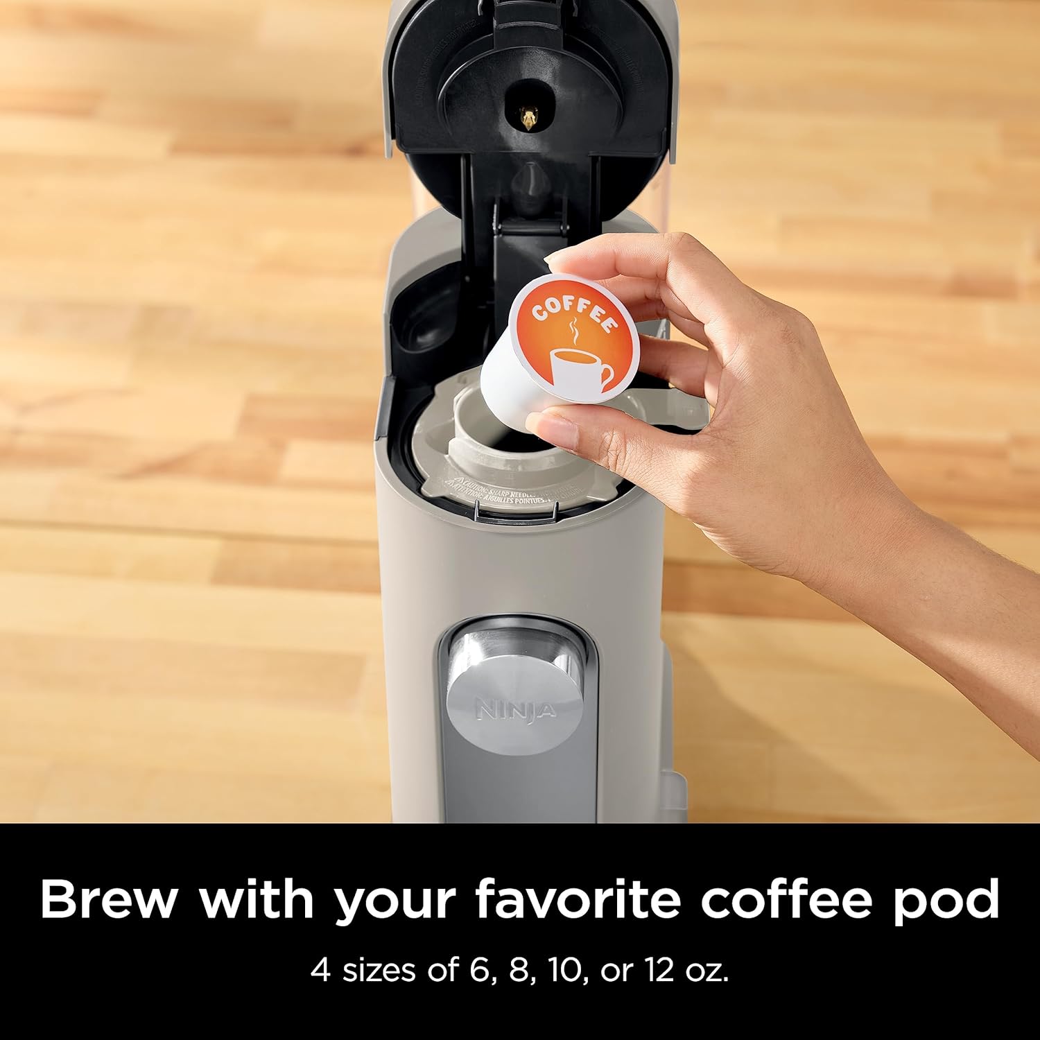 Ninja Pods & Grounds Single-Serve Coffee Maker, K-Cup Pod Compatible, Brews Grounds, Compact Design, 56-oz. Reservoir, 6-oz. Cup to 24-oz. Travel Mug Brew Sizes, Iced Coffee Maker, Stone, PB041ST 4 Ninja Pods & Grounds Single-Serve Coffee Maker, K-Cup Pod Compatible, Brews Grounds, Compact Design, 56-oz. Reservoir, 6-oz. Cup to 24-oz. Travel Mug Brew Sizes, Iced Coffee Maker, Stone, PB041ST - Image 4