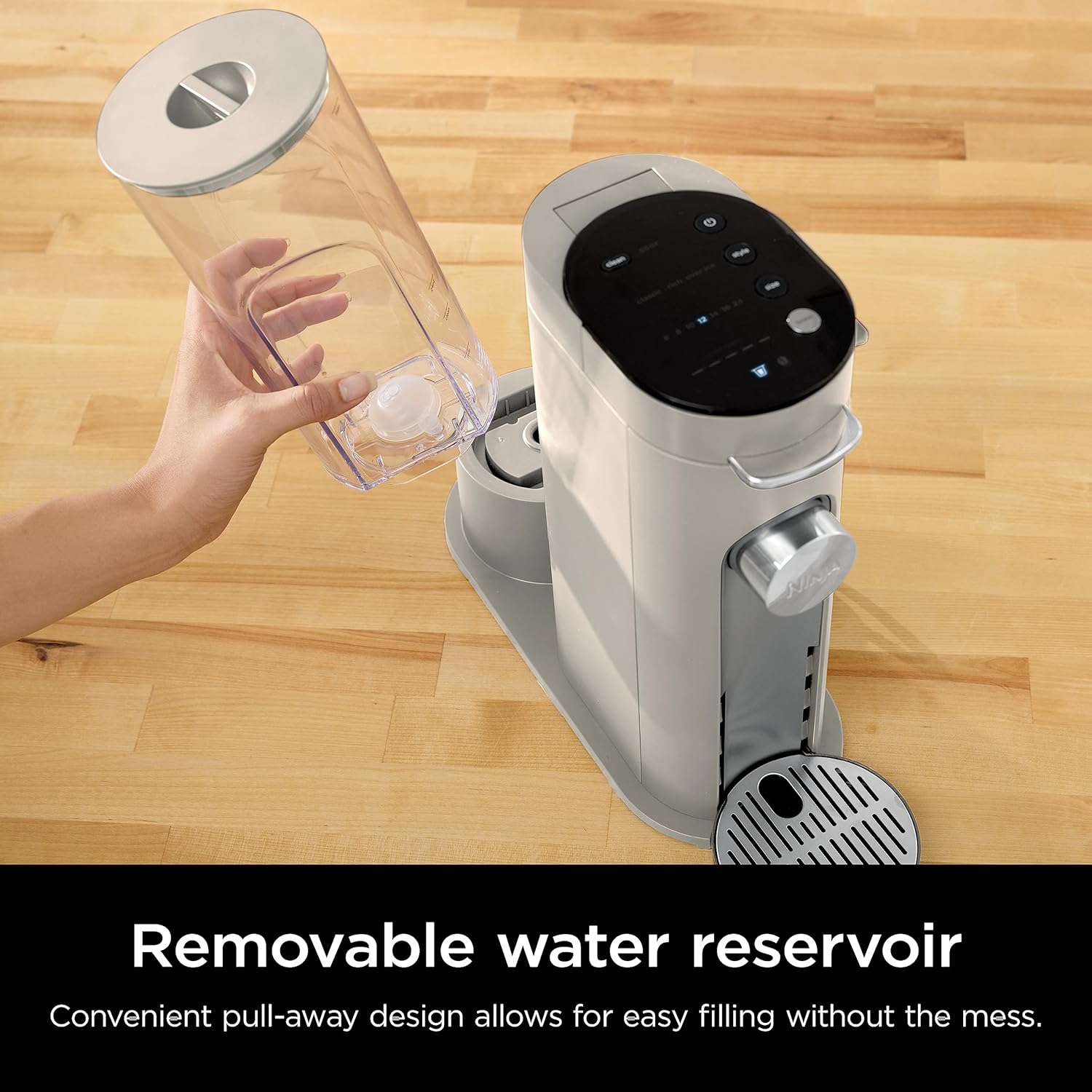 Ninja Pods & Grounds Single-Serve Coffee Maker, K-Cup Pod Compatible, Brews Grounds, Compact Design, 56-oz. Reservoir, 6-oz. Cup to 24-oz. Travel Mug Brew Sizes, Iced Coffee Maker, Stone, PB041ST 6 Ninja Pods & Grounds Single-Serve Coffee Maker, K-Cup Pod Compatible, Brews Grounds, Compact Design, 56-oz. Reservoir, 6-oz. Cup to 24-oz. Travel Mug Brew Sizes, Iced Coffee Maker, Stone, PB041ST - Image 6