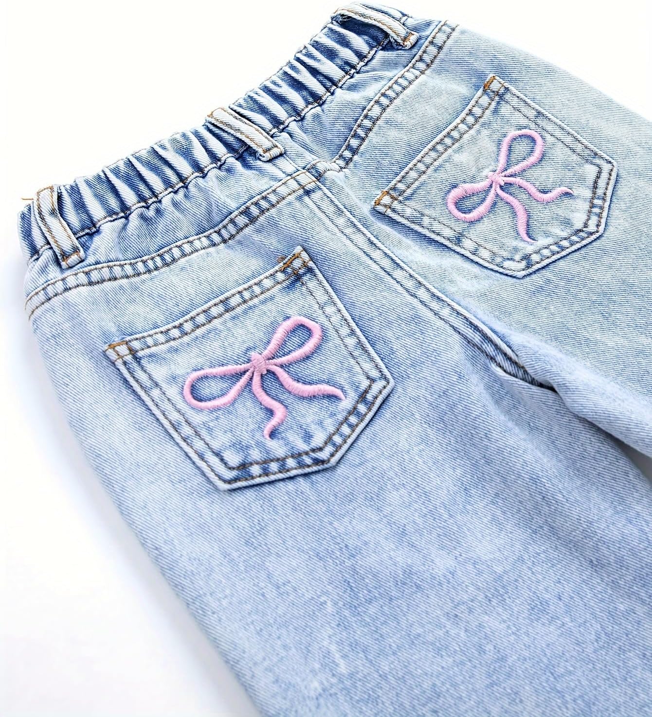 Girls Wide Leg Jeans Baggy Bow Embroidery High Elastic Waist Denim Pants Cute Y2K Trendy Tween Streetwear 8-16Y 8 Girls Wide Leg Jeans Baggy Bow Embroidery High Elastic Waist Denim Pants Cute Y2K Trendy Tween Streetwear 8-16Y - Image 8