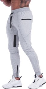 FIRSTGYM Mens Joggers Sweatpants Slim Fit Workout Training Thigh Mesh Gym Jogger Pants with Zipper Pockets - Image 2