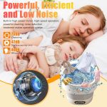 Portable Washing Machine,15L Collapsible Mini Washer with 3 Cleaning Modes Drain Basket Small Foldable Laundry Machine for Travel Camping Dorms RVs Apartments Baby Clothes Underwear Socks Delicates - Image 5