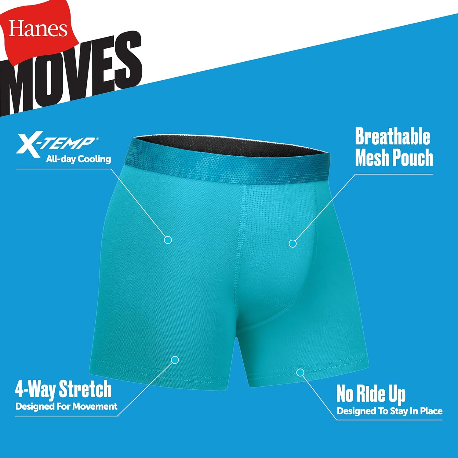 Hanes boys Performance Tween Boxer Briefs Underwear, Assorted Prints & Solids, 6-pack 3 Hanes boys Performance Tween Boxer Briefs Underwear, Assorted Prints & Solids, 6-pack - Image 3