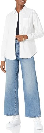 Amazon Essentials Womens Regular-Fit Long-Sleeve Button-Down Poplin Shirt - Image 5