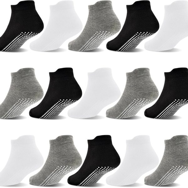 Reddit Deals | Shop the Best Online Deals 33 GRPSKCOS Non Slip Toddler Socks 15 Pairs Toddler Grip Anti Skid Low Cut Socks for 1-7 Years Boys Girls