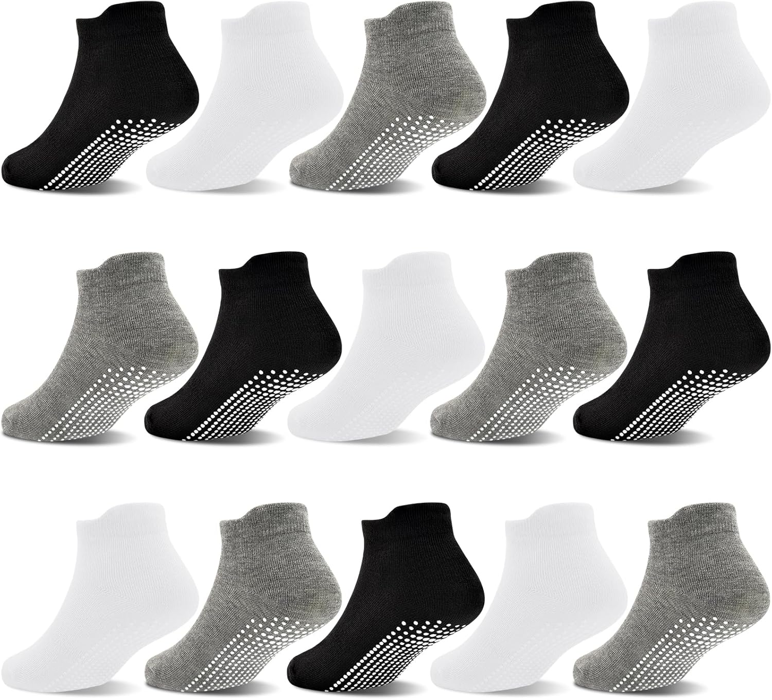 GRPSKCOS Non Slip Toddler Socks 15 Pairs Toddler Grip Anti Skid Low Cut Socks for 1-7 Years Boys Girls 1 GRPSKCOS Non Slip Toddler Socks 15 Pairs Toddler Grip Anti Skid Low Cut Socks for 1-7 Years Boys Girls