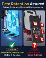 Qifutan Dash Mounted Holders Phone Holders for Your Car Phone Mount for Car Windshield Dashboard Air Vent Universal Desk Mounts Hands Free Automobile Cell Phone Holder Fit for iPhone Smartphone - Image 7