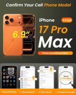 for iPhone 17 Pro Max Case with Credit Card Holder, Built-in Camera Cover & Stand, Silicone Bumper Raised Edge Full Body Protective Phone Cover Case for iPhone 17 Pro Max 6.9" 2025, Orange - Image 2