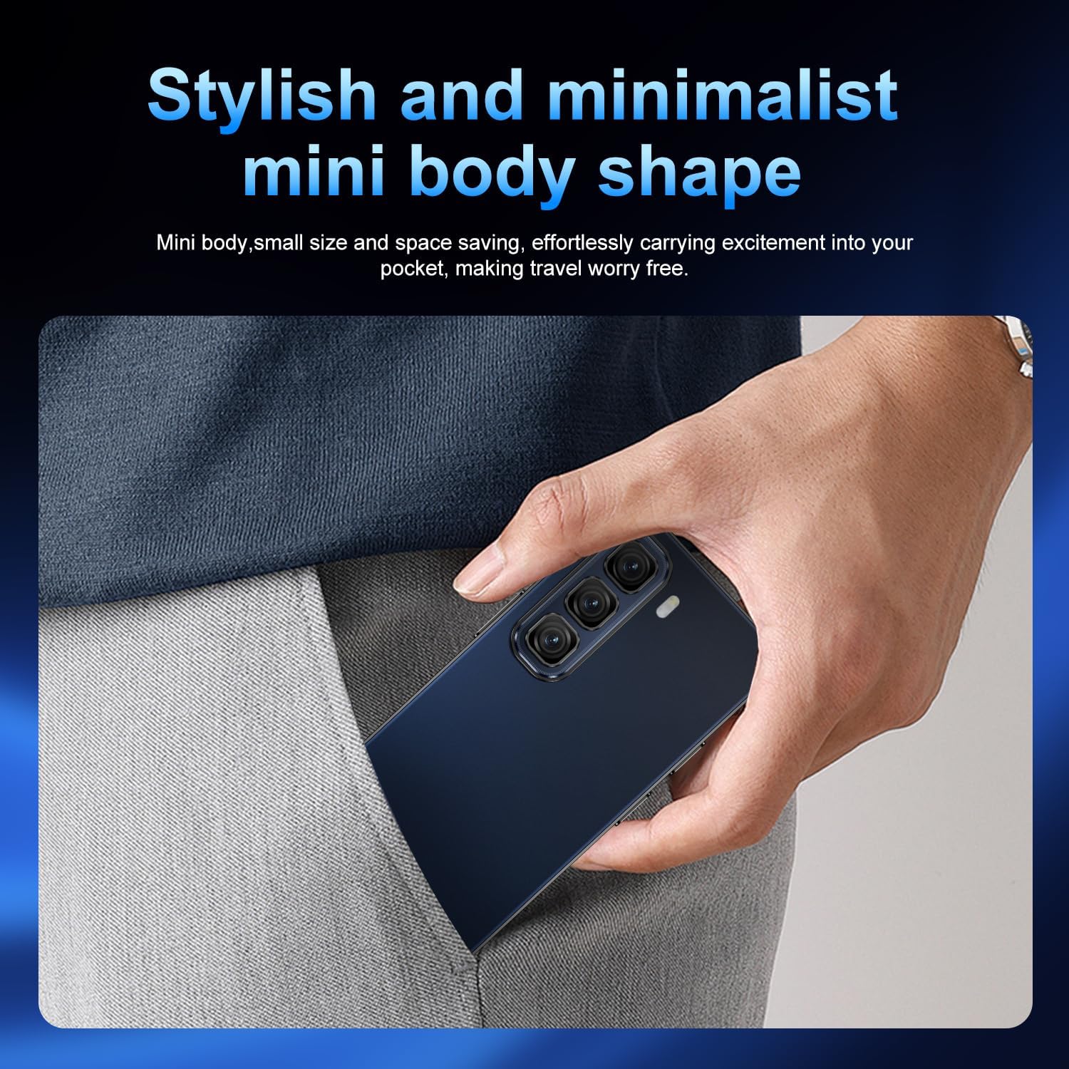 4G mini Smartphone Unlocked for Kids, 4.0 inch HD Display, 3GB RAM+32GB ROM,Dual SIM Dual Camera,Android 10.0,WiFi,Bluetooth,GPS Pocket (Blue) 6 4G mini Smartphone Unlocked for Kids, 4.0 inch HD Display, 3GB RAM+32GB ROM,Dual SIM Dual Camera,Android 10.0,WiFi,Bluetooth,GPS Pocket (Blue) - Image 6