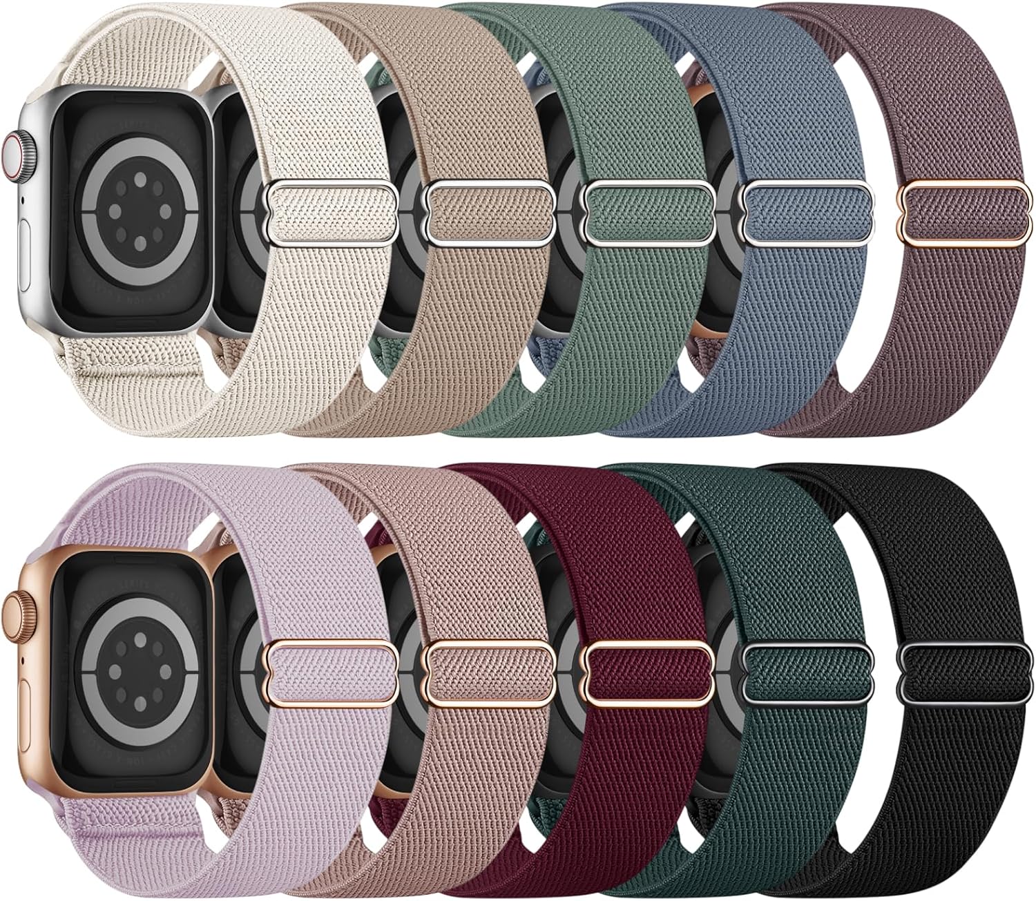 10 Pack Stretchy Bands Compatible with Apple Watch Band 40mm 38mm 41mm 42mm 44mm 45mm 46mm 49mm Women Men, Water-Resistant Solo Loop Elastic Sport Straps for iWatch Series 11 10 9 8 7 6 5 4 3 SE Ultra 1 10 Pack Stretchy Bands Compatible with Apple Watch Band 40mm 38mm 41mm 42mm 44mm 45mm 46mm 49mm Women Men, Water-Resistant Solo Loop Elastic Sport Straps for iWatch Series 11 10 9 8 7 6 5 4 3 SE Ultra