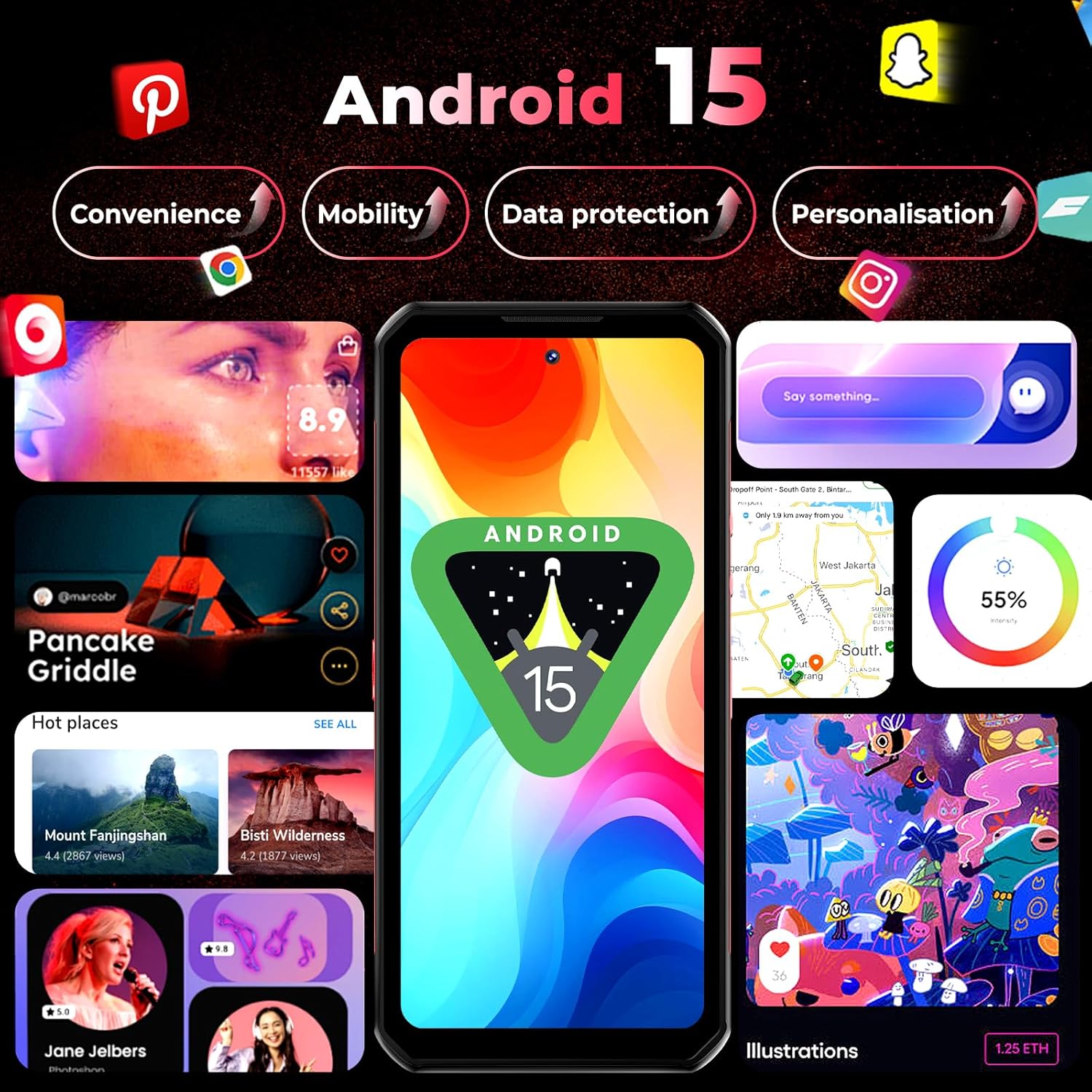 OUKITEL WP56 Rugged Smartphone 5G, 16000mAh/45W, 36GB +512GB/2TB Android 15 Rugged Phone Unlocked, 1000-Lumen Camping Light, 6.8" FHD+ 120Hz, 108MP+32MP, 128dB Loud Speaker Waterproof, NFC/GPS/OTG 8 OUKITEL WP56 Rugged Smartphone 5G, 16000mAh/45W, 36GB +512GB/2TB Android 15 Rugged Phone Unlocked, 1000-Lumen Camping Light, 6.8" FHD+ 120Hz, 108MP+32MP, 128dB Loud Speaker Waterproof, NFC/GPS/OTG - Image 8