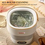 Portable Washing Machine,Mini Washer 16L Upgraded With Spin Basket,Small Clothes Folding Washing Machine Of Underwear, Baby And Small Clothes,Suitable For Home Apartments Dormitories, Hotels Khaki - Image 4