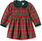 Amazon Essentials x Sofia Grainge Toddlers and Baby Girls' Long Sleeve Flannel Dress