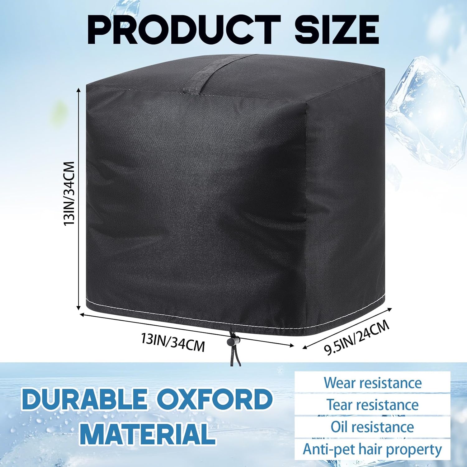 Breling Ice Maker Cover Bag 13"x 9"×13" 600d Oxford Fabric Heavy Duty Heat Resistant Waterproof Dustproof Dust Proof Protector Cover for Portable Countertop Ice Maker Machine 2 Breling Ice Maker Cover Bag 13"x 9"×13" 600d Oxford Fabric Heavy Duty Heat Resistant Waterproof Dustproof Dust Proof Protector Cover for Portable Countertop Ice Maker Machine - Image 2