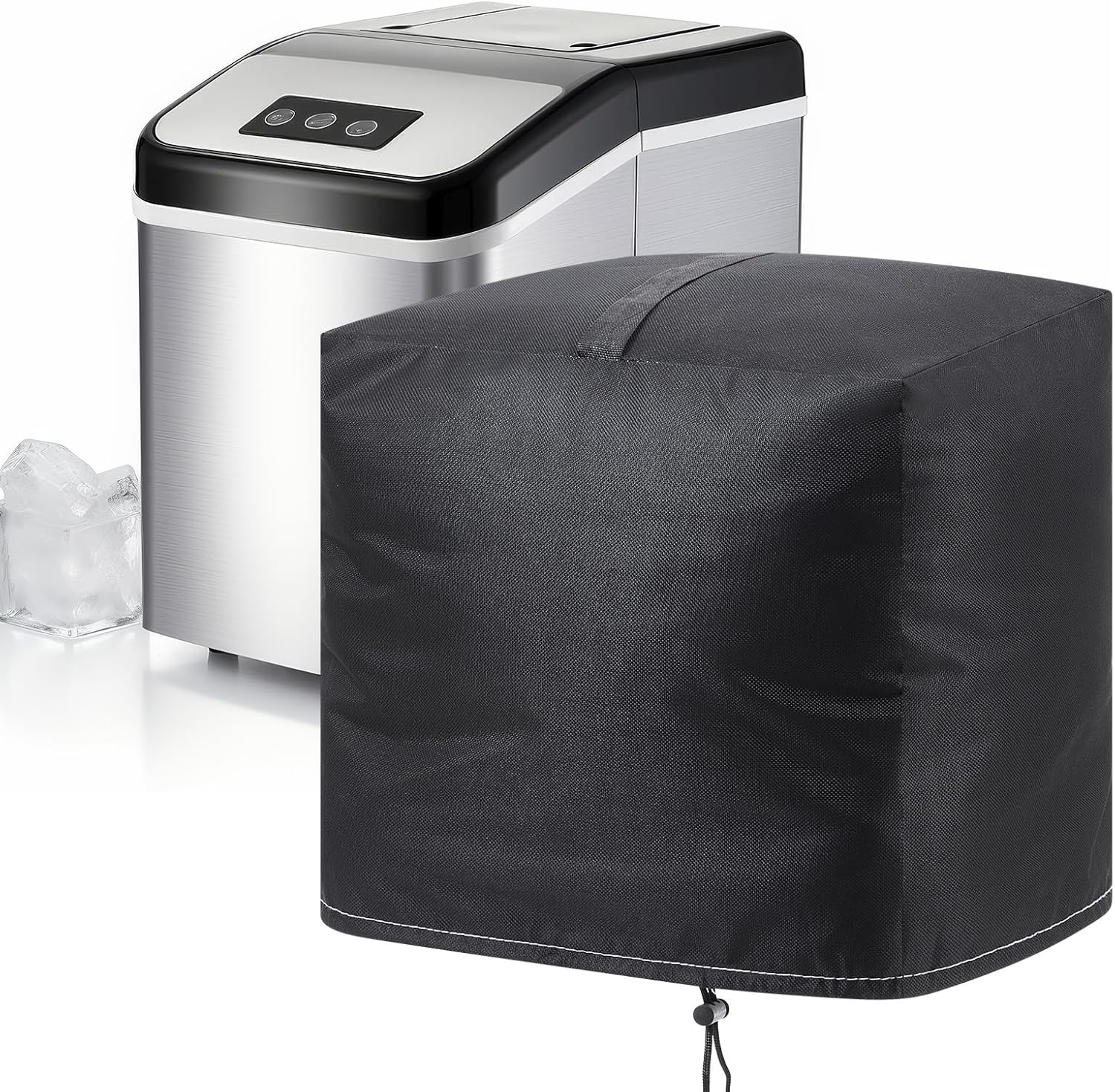 Breling Ice Maker Cover Bag 13"x 9"×13" 600d Oxford Fabric Heavy Duty Heat Resistant Waterproof Dustproof Dust Proof Protector Cover for Portable Countertop Ice Maker Machine 1 Breling Ice Maker Cover Bag 13"x 9"×13" 600d Oxford Fabric Heavy Duty Heat Resistant Waterproof Dustproof Dust Proof Protector Cover for Portable Countertop Ice Maker Machine