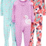 Simple Joys by Carter's Girls' 3-Pack Snug Fit Footed Cotton Pajamas