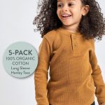 HonestBaby 5-pack Waffle Henley Long Sleeve Shirts 100% Organic Cotton for Infant Baby and Toddler Boys, Unisex - Image 2