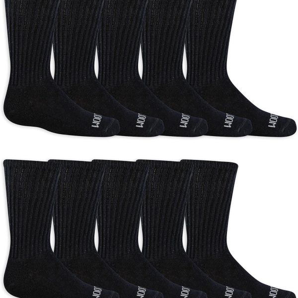 Fruit of the Loom Boys' Dual Defense Crew Socks (10 Pack)