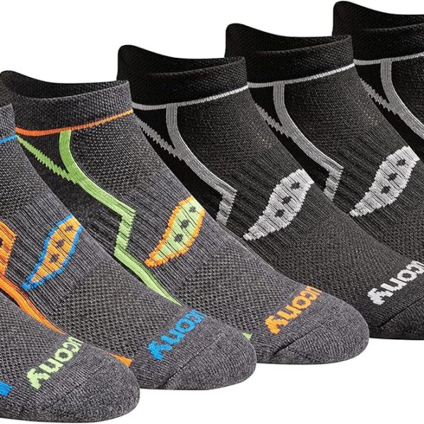 Saucony Men's Rundry Bolt Performance No-show Socks, Available in M-xxl (6, 12, 18 Pairs)