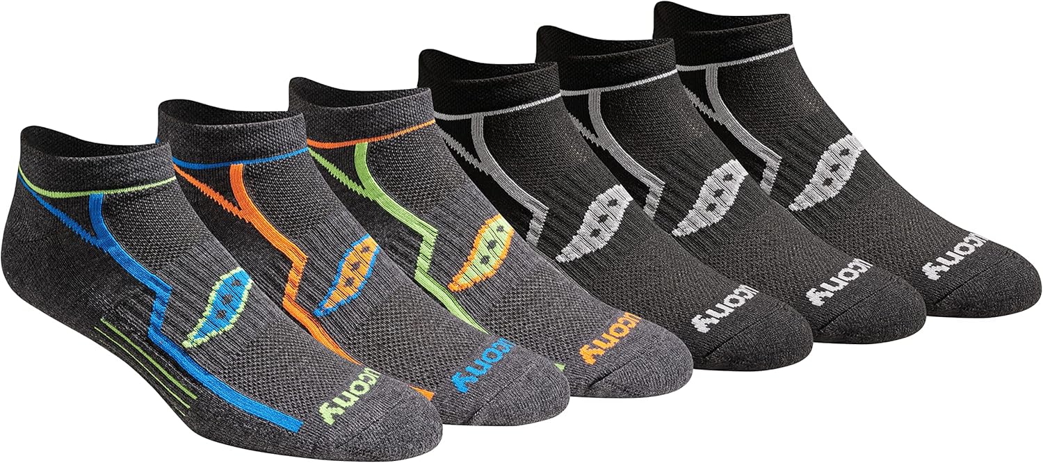 Saucony Men's Rundry Bolt Performance No-show Socks, Available in M-xxl (6, 12, 18 Pairs) 1 Saucony Men's Rundry Bolt Performance No-show Socks, Available in M-xxl (6, 12, 18 Pairs)