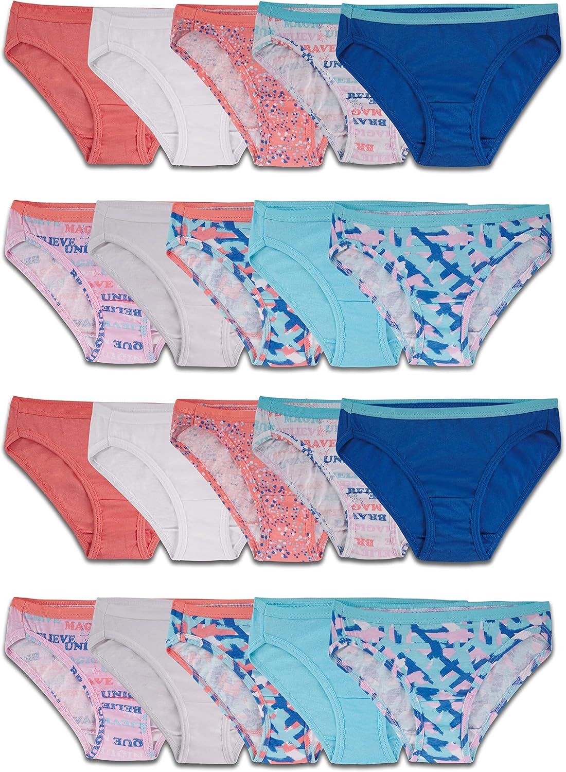 Fruit of the Loom Girls' Cotton Bikini Underwear Multipacks Fruit of the Loom Girls' Cotton Bikini Underwear Multipacks