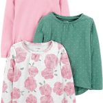 Simple Joys by Carter's Girls Long-Sleeve Shirts, Pack of 3