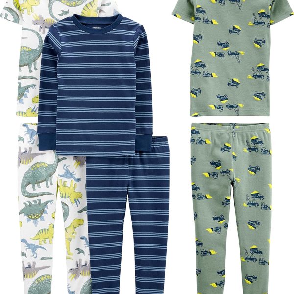 Simple Joys by Carter's girls 6-piece Snug Fit Cotton Pajama Set