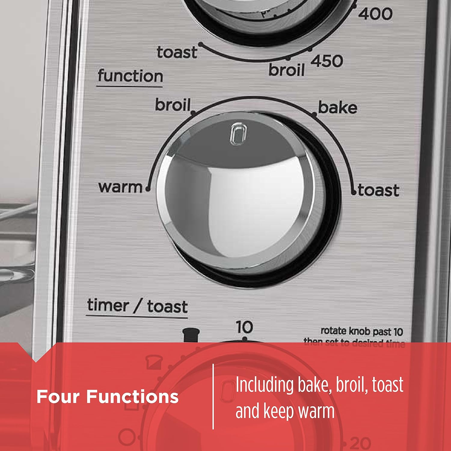 BLACK+DECKER 4-Slice Toaster Oven with Natural Convection, Stainless Steel, TO1760SS (TO1760SST-1) 2 BLACK+DECKER 4-Slice Toaster Oven with Natural Convection, Stainless Steel, TO1760SS (TO1760SST-1) - Image 2