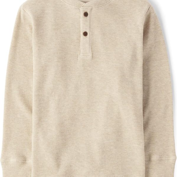 The Children's Place boys Long Sleeve Thermal Henley Shirt