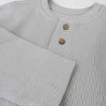 HonestBaby 5-pack Waffle Henley Long Sleeve Shirts 100% Organic Cotton for Infant Baby and Toddler Boys, Unisex - Image 3