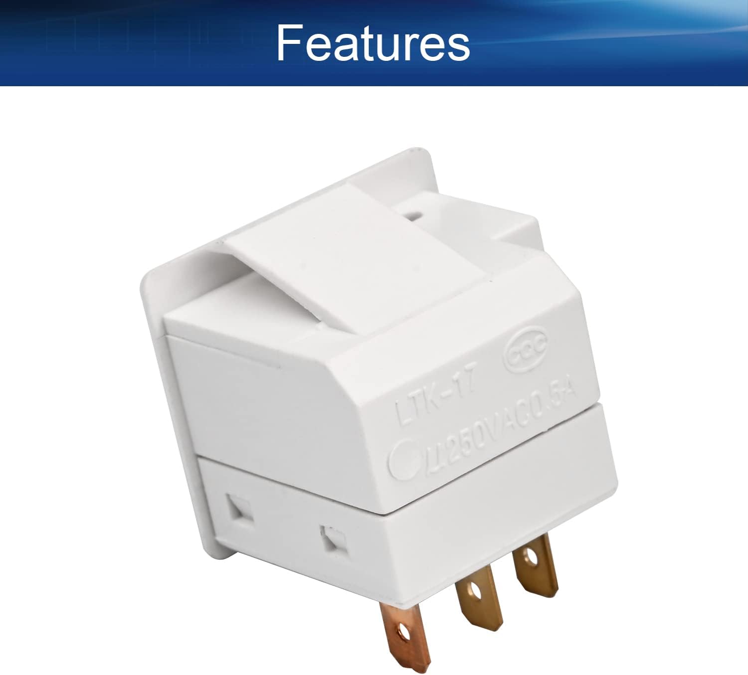Heyiarbeit Refrigerator Door Light Switch 3Pin Universal Replacement LTK-17 Momentary Fridge Switch NC AC 250V 0.5A for Most Refrigerators Freezer White 3 Heyiarbeit Refrigerator Door Light Switch 3Pin Universal Replacement LTK-17 Momentary Fridge Switch NC AC 250V 0.5A for Most Refrigerators Freezer White - Image 3