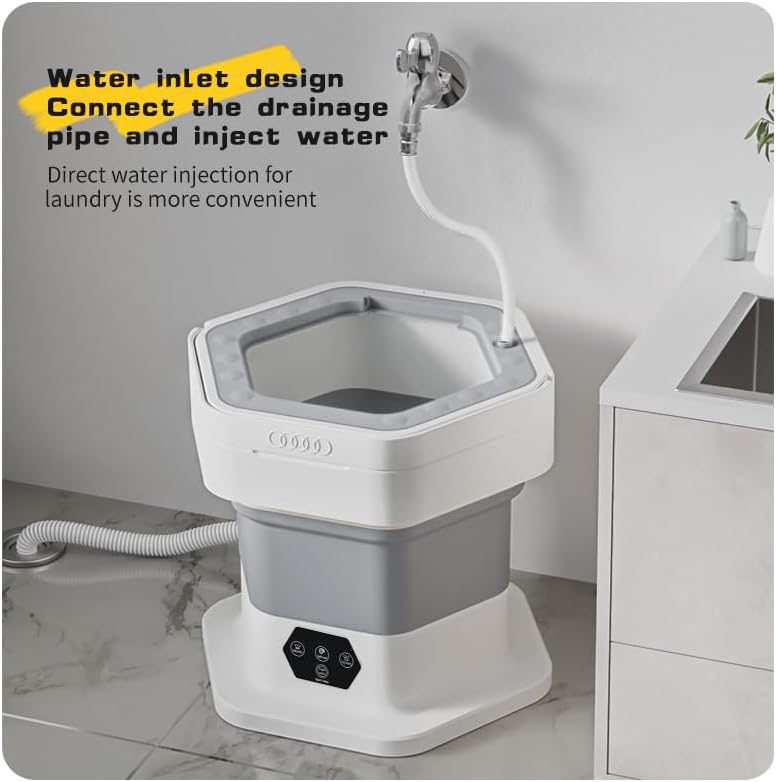Portable Washing Machine 8L, Foldable Mini Washer & Spin Dryer with 3 Modes, Deep Cleaning for Underwear/Baby Clothes, Compact Laundry for Apartment, Dorm, Camping, RV, Travel - Purple 3 Portable Washing Machine 8L, Foldable Mini Washer & Spin Dryer with 3 Modes, Deep Cleaning for Underwear/Baby Clothes, Compact Laundry for Apartment, Dorm, Camping, RV, Travel - Purple - Image 3