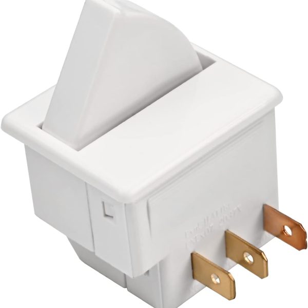 Heyiarbeit Refrigerator Door Light Switch 3Pin Universal Replacement LTK-17 Momentary Fridge Switch NC AC 250V 0.5A for Most Refrigerators Freezer White