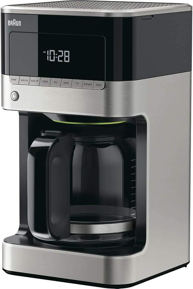Braun BrewSense 12 Cup Drip Coffee Maker - Pause & Pour Mid Brew, Coffee Machine with 24-Hour Timer & Clock, Bold & Regular Strength, 1-4 Cup Functions, Self Clean, Auto Shutoff, Stainless Steel 1 Braun BrewSense 12 Cup Drip Coffee Maker - Pause & Pour Mid Brew, Coffee Machine with 24-Hour Timer & Clock, Bold & Regular Strength, 1-4 Cup Functions, Self Clean, Auto Shutoff, Stainless Steel