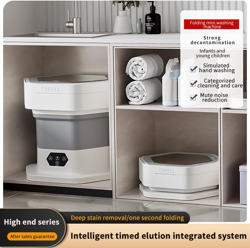 Portable Washing Machine 8L, Foldable Mini Washer & Spin Dryer with 3 Modes, Deep Cleaning for Underwear/Baby Clothes, Compact Laundry for Apartment, Dorm, Camping, RV, Travel - Purple 7 Portable Washing Machine 8L, Foldable Mini Washer & Spin Dryer with 3 Modes, Deep Cleaning for Underwear/Baby Clothes, Compact Laundry for Apartment, Dorm, Camping, RV, Travel - Purple - Image 7