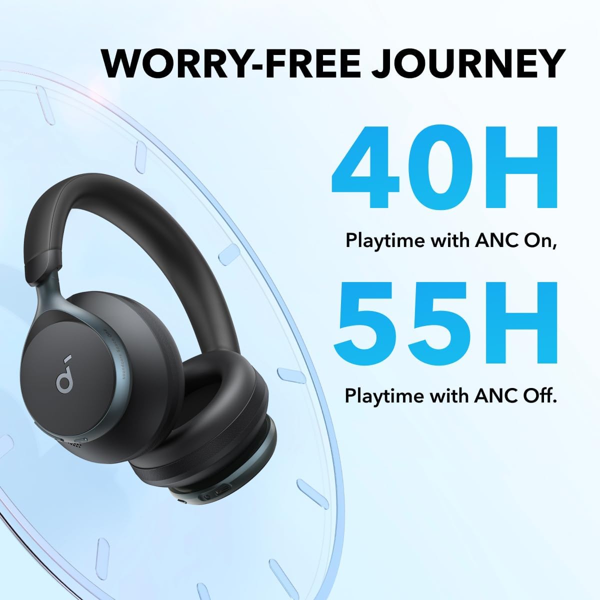 Soundcore by Anker, Space One, Active Noise Cancelling Headphones, 2X Stronger Voice Reduction, 40H ANC Playtime, App Control, LDAC Hi-Res Wireless Audio, Comfortable Fit, Clear Calls, Bluetooth 5.3 5 Soundcore by Anker, Space One, Active Noise Cancelling Headphones, 2X Stronger Voice Reduction, 40H ANC Playtime, App Control, LDAC Hi-Res Wireless Audio, Comfortable Fit, Clear Calls, Bluetooth 5.3 - Image 5