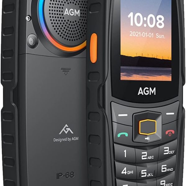 Reddit Deals | Shop the Best Online Deals 4 AGM M6 Rugged Feature Cell Phone with Dynamic LED Ring Light, 4G Basic Mobile Phones, Waterproof | Drop-Proof, Large Buttons | Large Font, 109dB Powerful Speaker, Dual SIM, 2500 mAh, for T-Mobile ONLY