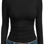 Trendy Queen Women's Boat Neck Tops Long Sleeve Shirts Casual Fitted Tee Shirts Solid Color Fall Basic Clothes 2025