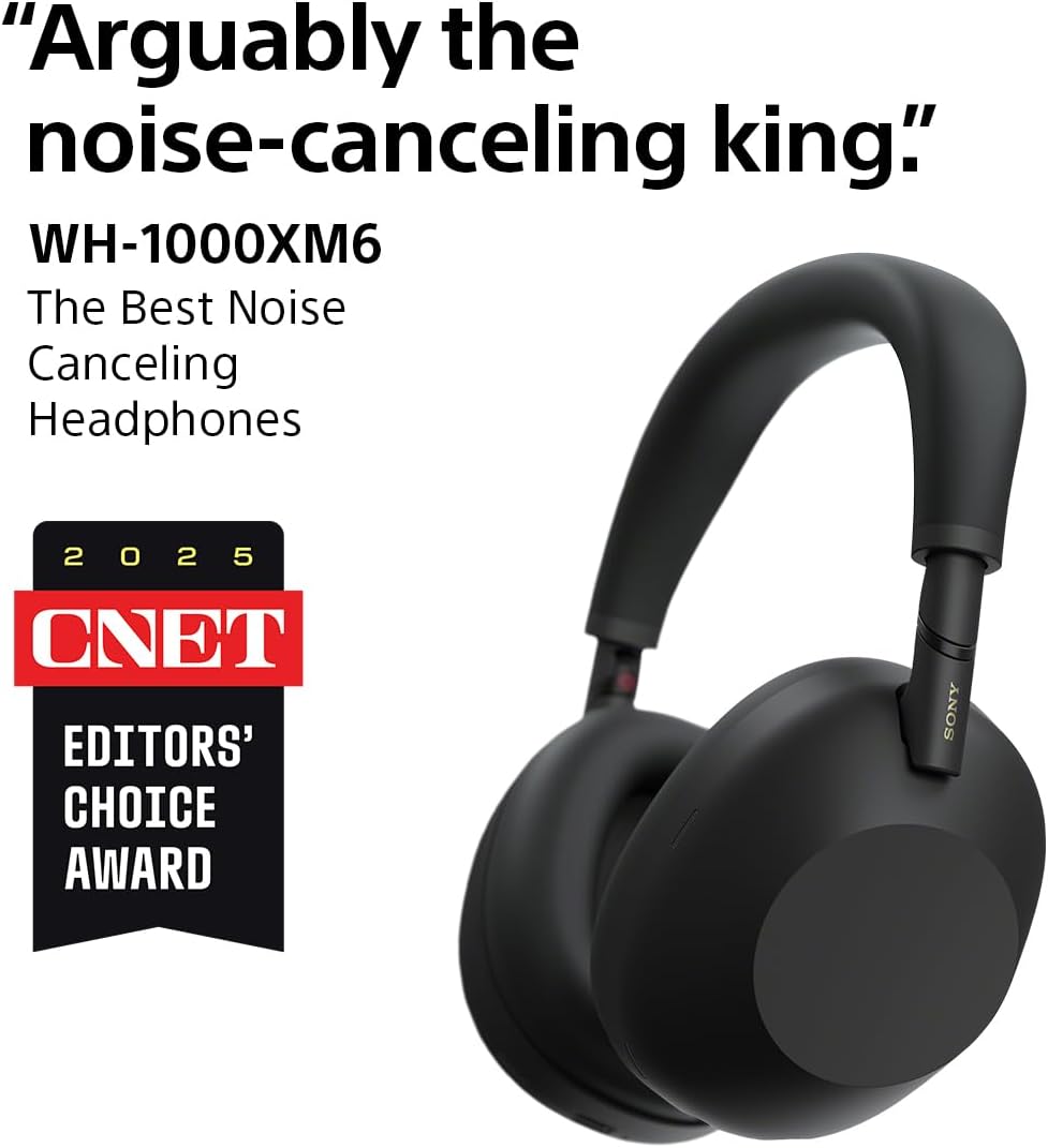 Sony WH-1000XM6 The Best Noise Canceling Wireless Headphones, HD NC Processor QN3, 12 Microphones, Adaptive NC Optimizer, Mastered by Engineers, Studio-Quality, 30-Hour Battery, Black 5 Sony WH-1000XM6 The Best Noise Canceling Wireless Headphones, HD NC Processor QN3, 12 Microphones, Adaptive NC Optimizer, Mastered by Engineers, Studio-Quality, 30-Hour Battery, Black - Image 5