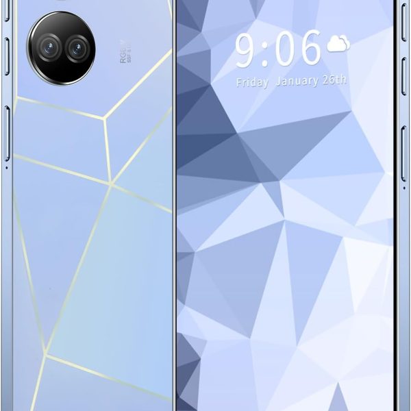 C20 Pro Unlocked Phone 8GB+256GB Android Phone 50MP+13MP Camera 6000mAh Large Battery Unique Appearance Design Fingerprint Face Unlock 4G Dual SIM (White1)