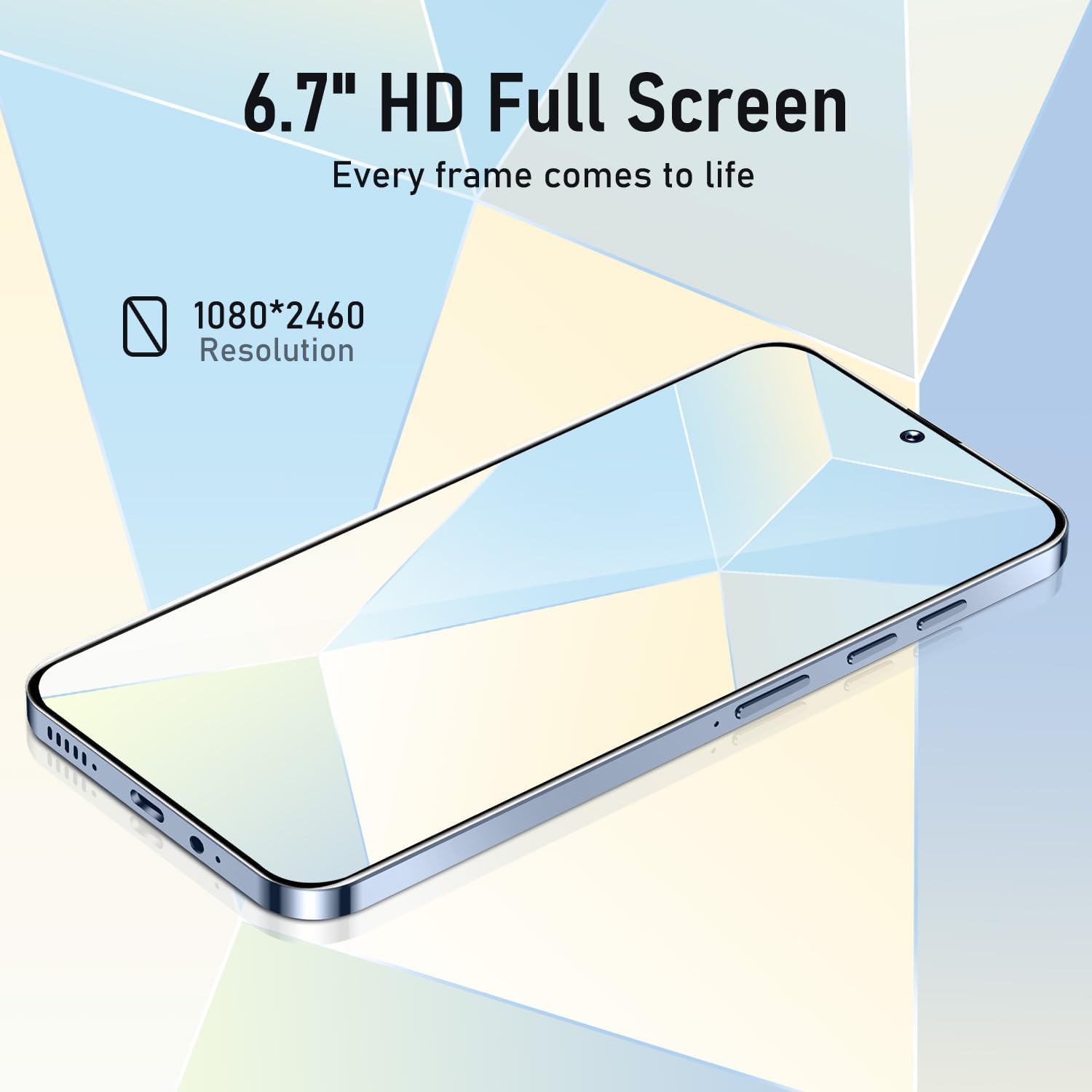 C20 Pro Unlocked Phone 8GB+256GB Android Phone 50MP+13MP Camera 6000mAh Large Battery Unique Appearance Design Fingerprint Face Unlock 4G Dual SIM (White1) 2 C20 Pro Unlocked Phone 8GB+256GB Android Phone 50MP+13MP Camera 6000mAh Large Battery Unique Appearance Design Fingerprint Face Unlock 4G Dual SIM (White1) - Image 2